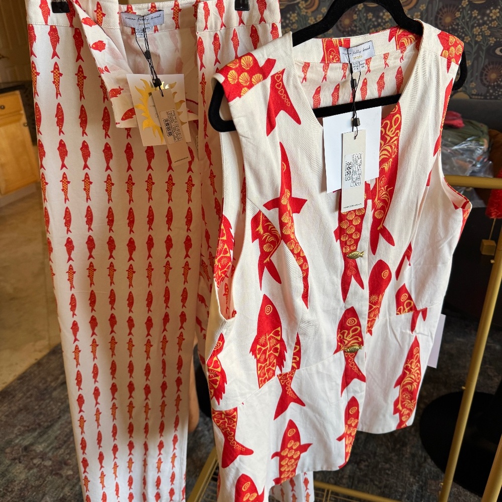 NWT Never Fully Dressed x Caetana vest size 16  & trousers size 18